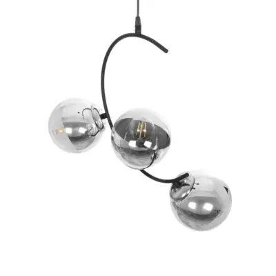 LEDTM® CITY 202-0041 Μοντέρνο Κρεμαστό Φωτιστικό Μπάλα Τρίφωτο 3 x E27 IP20 Μαύρο Μέταλλο με Διάφανο Γυαλί - Μ60 x Π35 x Υ50cm - Image 7