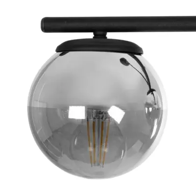 LEDTM® CITY 202-0043 Μοντέρνο Φωτιστικό Οροφής Μπάλα Τρίφωτο 3 x E27 IP20 Μαύρο Μέταλλο με Διάφανο Γυαλί - Μ55 x Π15 x Υ43cm - Image 7