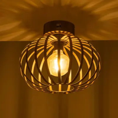 LEDTM® STAR 202-0050 Μοντέρνο Φωτιστικό Οροφής Πλέγμα Μονόφωτο 1 x E27 IP20 Χρυσό Μέταλλο - Μ40 x Π40 x Υ27cm - Image 3