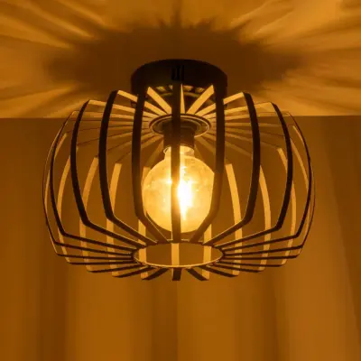 LEDTM® STAR 202-0054 Μοντέρνο Φωτιστικό Οροφής Πλέγμα Μονόφωτο 1 x E27 IP20 Μαύρο Μέταλλο - Μ40 x Π40 x Υ27cm - Image 3