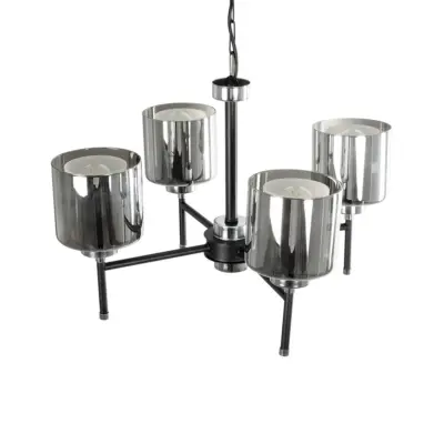 LEDTM® SHORD 202-0056 Μοντέρνο Κρεμαστό Φωτιστικό Ανάρτηση Πολύφωτο 4 x E27 IP20 Μαύρο Μέταλλο με Μελί Γυαλί - Μ57 x Π57 x Υ37cm - Image 7