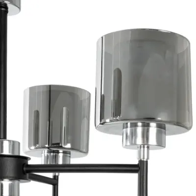 LEDTM® SHORD 202-0056 Μοντέρνο Κρεμαστό Φωτιστικό Ανάρτηση Πολύφωτο 4 x E27 IP20 Μαύρο Μέταλλο με Μελί Γυαλί - Μ57 x Π57 x Υ37cm - Image 8