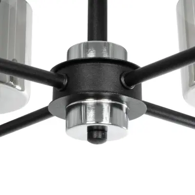 LEDTM® SHORD 202-0056 Μοντέρνο Κρεμαστό Φωτιστικό Ανάρτηση Πολύφωτο 4 x E27 IP20 Μαύρο Μέταλλο με Μελί Γυαλί - Μ57 x Π57 x Υ37cm - Image 9