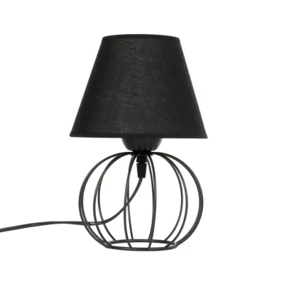 LEDTM® SHAPE 202-0057 Μοντέρνο Eπιτραπέζιο Φωτιστικό Πορτατίφ Μονόφωτο 1 x E27 IP20 Μαύρο Μέταλλο με Μαύρο Ύφασμα - Μ16 x Π16 x Υ30cm - Image 4