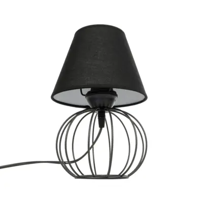 LEDTM® SHAPE 202-0057 Μοντέρνο Eπιτραπέζιο Φωτιστικό Πορτατίφ Μονόφωτο 1 x E27 IP20 Μαύρο Μέταλλο με Μαύρο Ύφασμα - Μ16 x Π16 x Υ30cm - Image 5