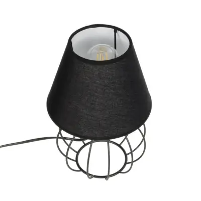 LEDTM® SHAPE 202-0057 Μοντέρνο Eπιτραπέζιο Φωτιστικό Πορτατίφ Μονόφωτο 1 x E27 IP20 Μαύρο Μέταλλο με Μαύρο Ύφασμα - Μ16 x Π16 x Υ30cm - Image 6