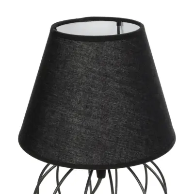 LEDTM® SHAPE 202-0057 Μοντέρνο Eπιτραπέζιο Φωτιστικό Πορτατίφ Μονόφωτο 1 x E27 IP20 Μαύρο Μέταλλο με Μαύρο Ύφασμα - Μ16 x Π16 x Υ30cm - Image 7