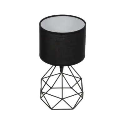 LEDTM® SHAPE 202-0059 Μοντέρνο Eπιτραπέζιο Φωτιστικό Πορτατίφ Μονόφωτο 1 x E27 IP20 Μαύρο Μέταλλο με Μαύρο Ύφασμα - Μ16 x Π16 x Υ30cm