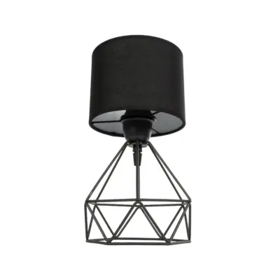 LEDTM® SHAPE 202-0059 Μοντέρνο Eπιτραπέζιο Φωτιστικό Πορτατίφ Μονόφωτο 1 x E27 IP20 Μαύρο Μέταλλο με Μαύρο Ύφασμα - Μ16 x Π16 x Υ30cm - Image 5