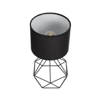LEDTM® SHAPE 202-0059 Μοντέρνο Eπιτραπέζιο Φωτιστικό Πορτατίφ Μονόφωτο 1 x E27 IP20 Μαύρο Μέταλλο με Μαύρο Ύφασμα - Μ16 x Π16 x Υ30cm - Image 6