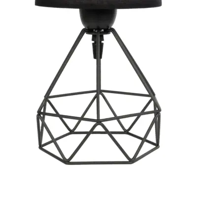 LEDTM® SHAPE 202-0059 Μοντέρνο Eπιτραπέζιο Φωτιστικό Πορτατίφ Μονόφωτο 1 x E27 IP20 Μαύρο Μέταλλο με Μαύρο Ύφασμα - Μ16 x Π16 x Υ30cm - Image 8