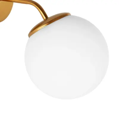 LEDTM® DALPH 203-0033 Vintage Επιτοίχιο Φωτιστικό Απλίκα Μονόφωτο 1 x E27 IP20 Χρυσό Μέταλλο με Λευκό Γυαλί - M15 x Π25 x Υ22cm - Image 6