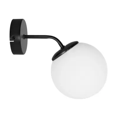 LEDTM® DALPH 203-0034 Vintage Επιτοίχιο Φωτιστικό Απλίκα Μονόφωτο 1 x E27 IP20 Μαύρο Μέταλλο με Λευκό Γυαλί - M15 x Π25 x Υ22cm - Image 5