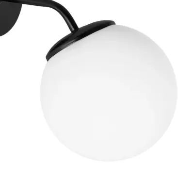 LEDTM® DALPH 203-0034 Vintage Επιτοίχιο Φωτιστικό Απλίκα Μονόφωτο 1 x E27 IP20 Μαύρο Μέταλλο με Λευκό Γυαλί - M15 x Π25 x Υ22cm - Image 6