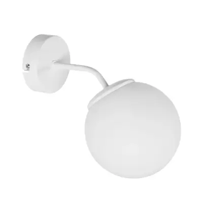 LEDTM® DALPH 203-0035 Vintage Επιτοίχιο Φωτιστικό Απλίκα Μονόφωτο 1 x E27 IP20 Λευκό Μέταλλο με Λευκό Γυαλί - M15 x Π25x Υ22cm