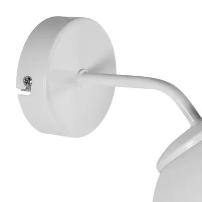 LEDTM® DALPH 203-0035 Vintage Επιτοίχιο Φωτιστικό Απλίκα Μονόφωτο 1 x E27 IP20 Λευκό Μέταλλο με Λευκό Γυαλί - M15 x Π25x Υ22cm - Image 7
