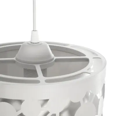 LEDTM® PETAL 203-0065 Μοντέρνο Κρεμαστό Φωτιστικό Καπέλο Μονόφωτο 1 x E27 IP20 Λευκό Πλαστικό - Μ23 x Π23 x Υ30cm - Image 8