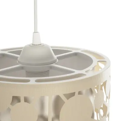 LEDTM® PETAL 203-0067 Μοντέρνο Κρεμαστό Φωτιστικό Καπέλο Μονόφωτο 1 x E27 IP20 Μπεζ Πλαστικό - Μ23 x Π23 x Υ30cm - Image 8