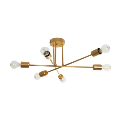 LEDTM® SPIDI 203-0114 Μοντέρνο Φωτιστικό Οροφής Πλέγμα Πολύφωτο 6 x E27 IP20 Ροζ Χρυσό Μέταλλο - Μ61 x Π61 x Υ25cm