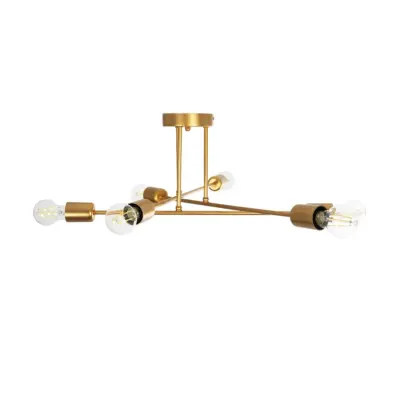 LEDTM® SPIDI 203-0114 Μοντέρνο Φωτιστικό Οροφής Πλέγμα Πολύφωτο 6 x E27 IP20 Ροζ Χρυσό Μέταλλο - Μ61 x Π61 x Υ25cm - Image 4
