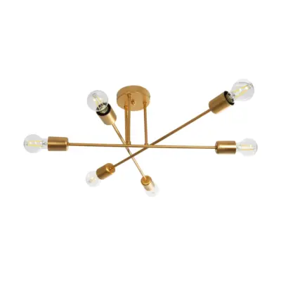 LEDTM® SPIDI 203-0114 Μοντέρνο Φωτιστικό Οροφής Πλέγμα Πολύφωτο 6 x E27 IP20 Ροζ Χρυσό Μέταλλο - Μ61 x Π61 x Υ25cm - Image 5