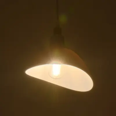 LEDTM® RIVE 203-0141 Μοντέρνο Κρεμαστό Φωτιστικό Καμπάνα Μονόφωτο 1 x E27 IP20 Λευκό & Χρυσό Πλαστικό - Μ22 x Π20 x Υ22cm - Image 3