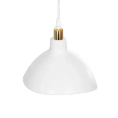 LEDTM® RIVE 203-0141 Μοντέρνο Κρεμαστό Φωτιστικό Καμπάνα Μονόφωτο 1 x E27 IP20 Λευκό & Χρυσό Πλαστικό - Μ22 x Π20 x Υ22cm - Image 7