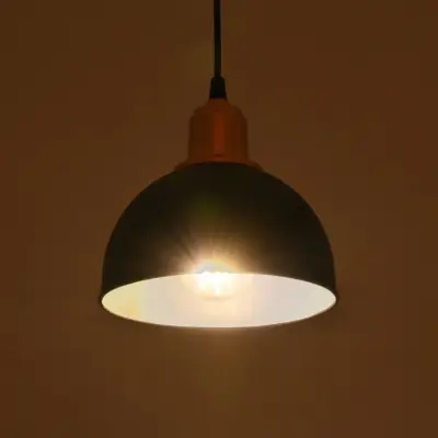 LEDTM® ΗUT 203-0145 Μοντέρνο Κρεμαστό Φωτιστικό Καμπάνα Μονόφωτο 1 x E27 IP20 Μάυρο με Χρυσό Πλαστικό - Μ18 x Π18 x Υ18cm - Image 3