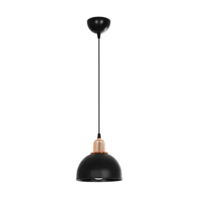LEDTM® ΗUT 203-0145 Μοντέρνο Κρεμαστό Φωτιστικό Καμπάνα Μονόφωτο 1 x E27 IP20 Μάυρο με Χρυσό Πλαστικό - Μ18 x Π18 x Υ18cm - Image 4