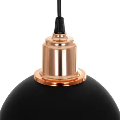 LEDTM® ΗUT 203-0145 Μοντέρνο Κρεμαστό Φωτιστικό Καμπάνα Μονόφωτο 1 x E27 IP20 Μάυρο με Χρυσό Πλαστικό - Μ18 x Π18 x Υ18cm - Image 8