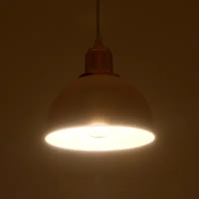LEDTM® ΗUT 203-0147 Μοντέρνο Κρεμαστό Φωτιστικό Καμπάνα Μονόφωτο 1 x E27 IP20 Λευκό με Χρυσό Πλαστικό - Μ18 x Π18 x Υ18cm - Image 3