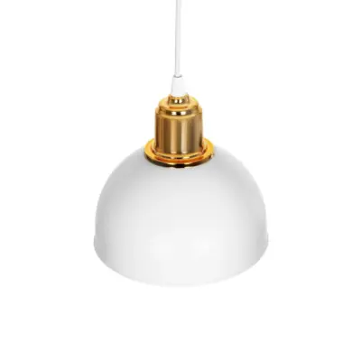 LEDTM® ΗUT 203-0147 Μοντέρνο Κρεμαστό Φωτιστικό Καμπάνα Μονόφωτο 1 x E27 IP20 Λευκό με Χρυσό Πλαστικό - Μ18 x Π18 x Υ18cm - Image 7