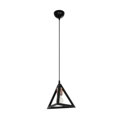 LEDTM® TRIANGLE 203-0161 Μοντέρνο Κρεμαστό Φωτιστικό Καμπάνα Μονόφωτο 1 x E27 IP20 Μάυρο με Χάλκινο Πλαστικό - Μ24 x Π24 x Υ22cm - Image 4