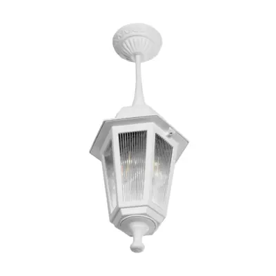 LEDTM® VITRO 203-0199 Vintage Κρεμαστό Φωτιστικό Φαναράκι Μονόφωτο 1 x E27 IP44 Λευκό Πλαστικό - Μ17 x Π17 x Υ28cm - Image 5