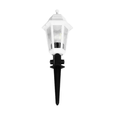 LEDTM® VITRO 203-0203 Vintage Καρφωτό Φωτιστικό Φαναράκι Μονόφωτο 1 x E27 IP44 Λευκό & Διάφανο Πλαστικό - Μ17 x Π17 x Υ55cm - Image 5