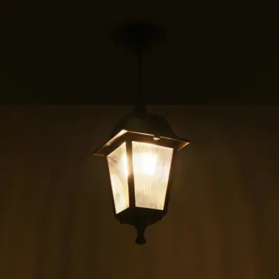 LEDTM® SOLME 203-0214 Vintage Κρεμαστό Φωτιστικό Φαναράκι Μονόφωτο 1 x E27 IP44 Χάλκινο Πλαστικό - Μ15 x Π15 x Υ27cm - Image 3