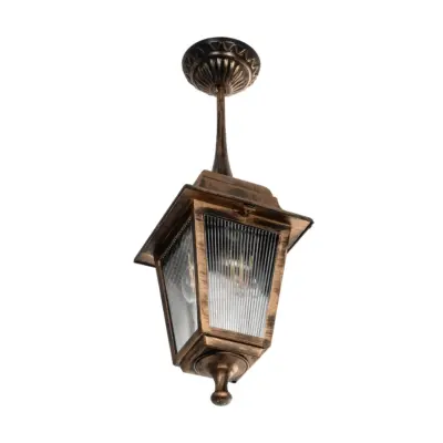 LEDTM® SOLME 203-0214 Vintage Κρεμαστό Φωτιστικό Φαναράκι Μονόφωτο 1 x E27 IP44 Χάλκινο Πλαστικό - Μ15 x Π15 x Υ27cm - Image 5