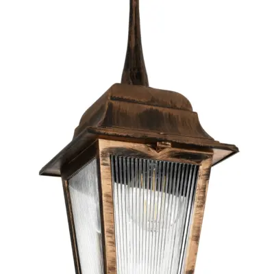 LEDTM® SOLME 203-0214 Vintage Κρεμαστό Φωτιστικό Φαναράκι Μονόφωτο 1 x E27 IP44 Χάλκινο Πλαστικό - Μ15 x Π15 x Υ27cm - Image 7
