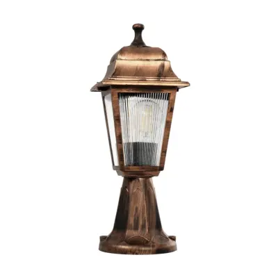 LEDTM® SOLME 203-0215 Vintage Επιδαπέδιο Φωτιστικό Φαναράκι Μονόφωτο 1 x E27 IP44 Χάλκινο & Διάφανο Πλαστικό - Μ22 x Π22 x Υ40cm - Image 4