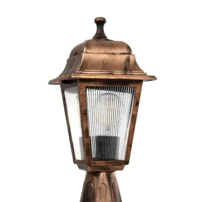 LEDTM® SOLME 203-0215 Vintage Επιδαπέδιο Φωτιστικό Φαναράκι Μονόφωτο 1 x E27 IP44 Χάλκινο & Διάφανο Πλαστικό - Μ22 x Π22 x Υ40cm - Image 6