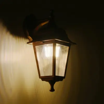 LEDTM® SOLME 203-0216 Vintage Επιτοίχιο Φωτιστικό Φαναράκι Μονόφωτο 1 x E27 IP44 Χάλκινο Πλαστικό - Μ19 x Π20 x Υ35cm - Image 3