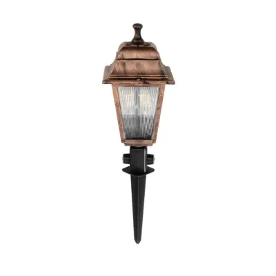 LEDTM® SOLME 203-0218 Vintage Καρφωτό Φωτιστικό Φαναράκι Μονόφωτο 1 x E27 IP44 Χάλκινο & Διάφανο Πλαστικό - Μ22 x Π22 x Υ35cm