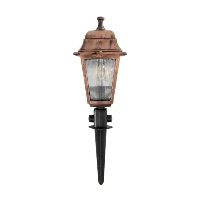 LEDTM® SOLME 203-0218 Vintage Καρφωτό Φωτιστικό Φαναράκι Μονόφωτο 1 x E27 IP44 Χάλκινο & Διάφανο Πλαστικό - Μ22 x Π22 x Υ35cm - Image 4