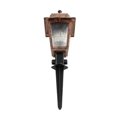 LEDTM® SOLME 203-0218 Vintage Καρφωτό Φωτιστικό Φαναράκι Μονόφωτο 1 x E27 IP44 Χάλκινο & Διάφανο Πλαστικό - Μ22 x Π22 x Υ35cm - Image 5