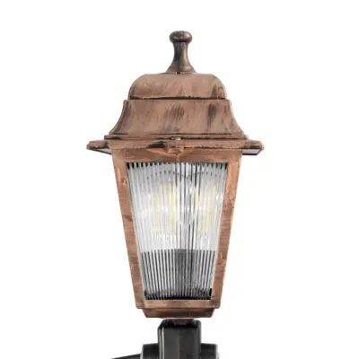 LEDTM® SOLME 203-0218 Vintage Καρφωτό Φωτιστικό Φαναράκι Μονόφωτο 1 x E27 IP44 Χάλκινο & Διάφανο Πλαστικό - Μ22 x Π22 x Υ35cm - Image 6