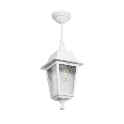 LEDTM® SOLME 203-0219 Vintage Κρεμαστό Φωτιστικό Φαναράκι Μονόφωτο 1 x E27 IP44 Λευκό Πλαστικό Σώμα - Μ15 x Π15 x Υ27cm
