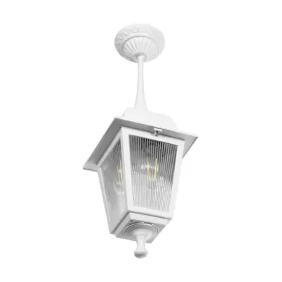 LEDTM® SOLME 203-0219 Vintage Κρεμαστό Φωτιστικό Φαναράκι Μονόφωτο 1 x E27 IP44 Λευκό Πλαστικό Σώμα - Μ15 x Π15 x Υ27cm - Image 5