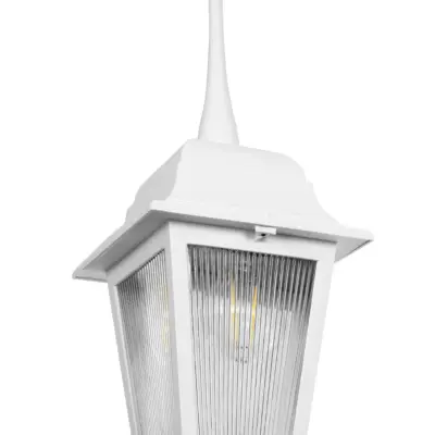 LEDTM® SOLME 203-0219 Vintage Κρεμαστό Φωτιστικό Φαναράκι Μονόφωτο 1 x E27 IP44 Λευκό Πλαστικό Σώμα - Μ15 x Π15 x Υ27cm - Image 6