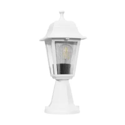LEDTM® SOLME 203-0220 Vintage Επιδαπέδιο Φωτιστικό Φαναράκι Μονόφωτο 1 x E27 IP44 Λευκό & Διάφανο Πλαστικό - Μ22 x Π22 x Υ40cm - Image 4