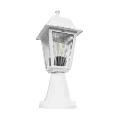 LEDTM® SOLME 203-0220 Vintage Επιδαπέδιο Φωτιστικό Φαναράκι Μονόφωτο 1 x E27 IP44 Λευκό & Διάφανο Πλαστικό - Μ22 x Π22 x Υ40cm - Image 5